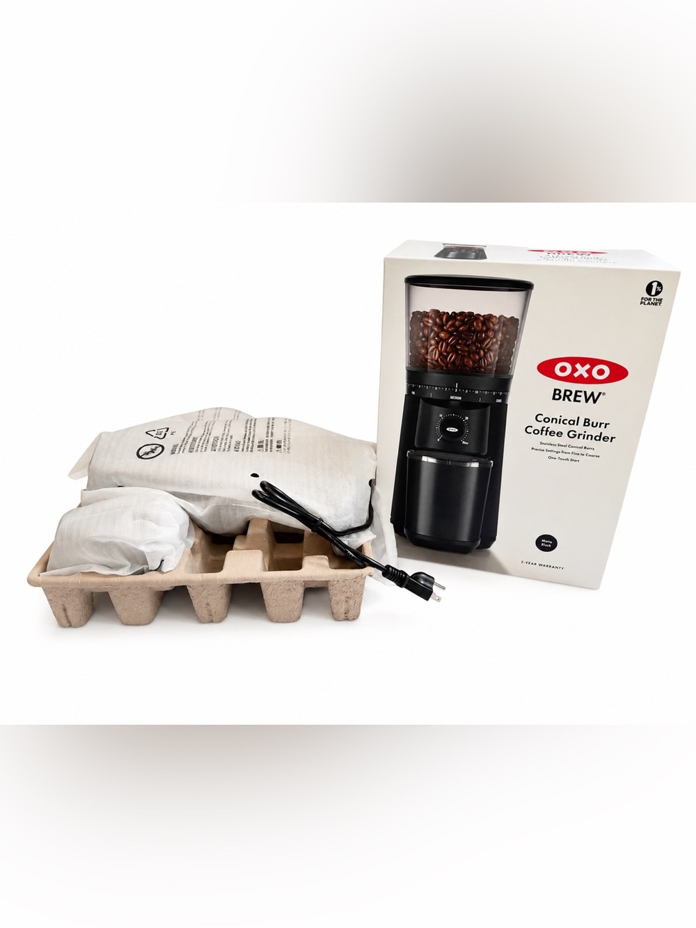 Oxo Brew Conical Burr Coffee Grinder in Black with UV ray Hopper - Picture 8 of 10